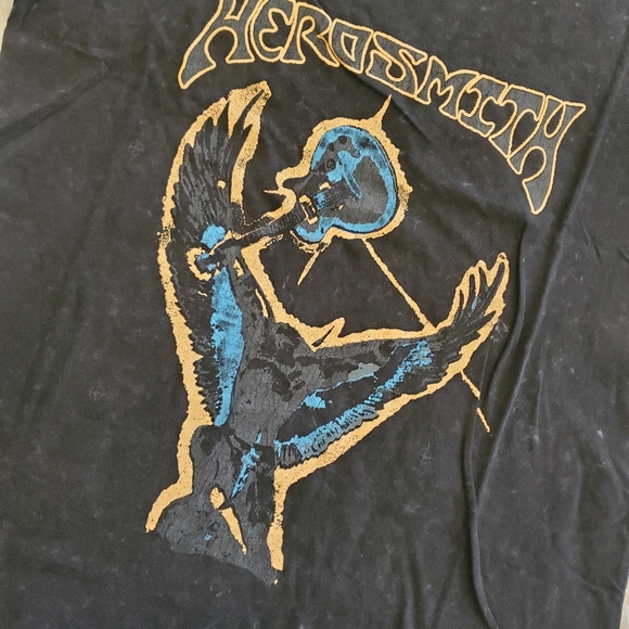 NWOT Nordstrom Aerosmith Black Vintage Band Tshirt Size Med - Picture 8 of 11
